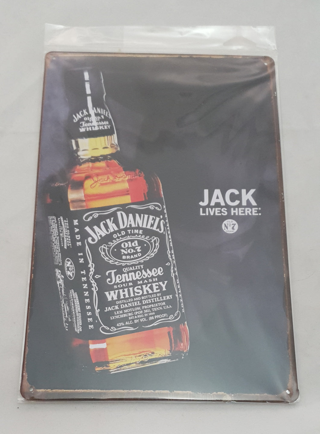 Tin Sign Jack Daniels Bottle